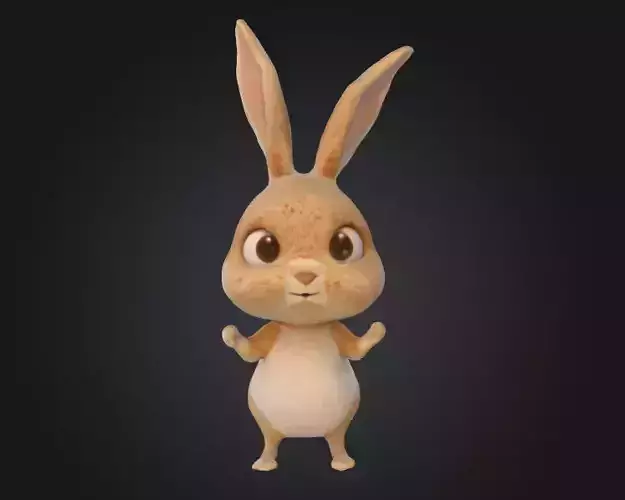 Stylized Cartoon Bunny 3D Model
