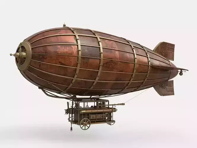 Grand Steampunk Airship 3D Model