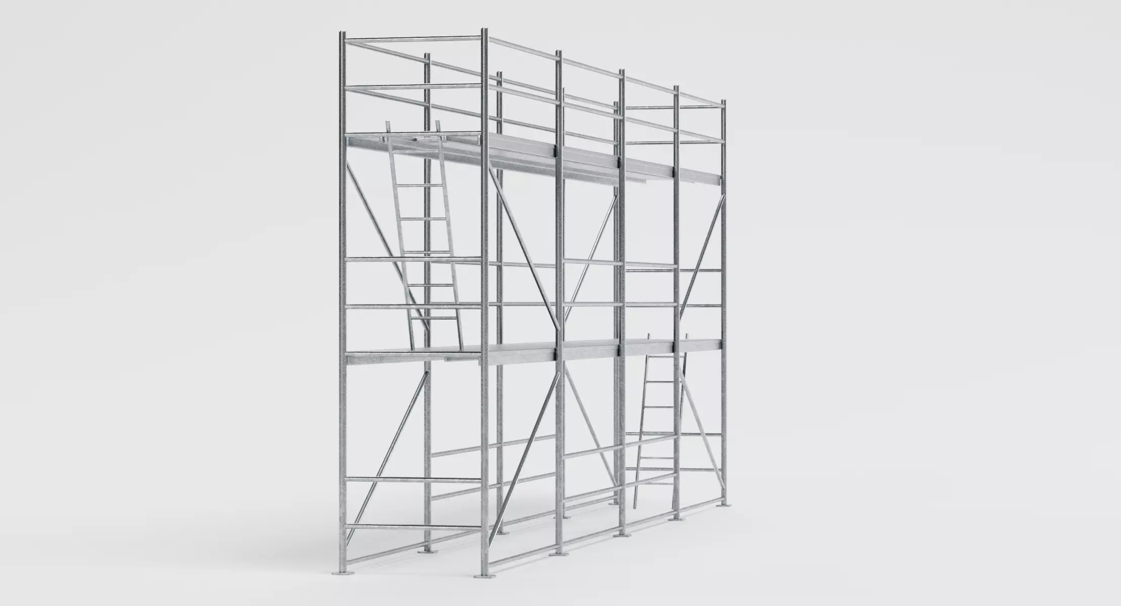Scaffolding V8 - Multi-Level Steel Construction Frame 3D model