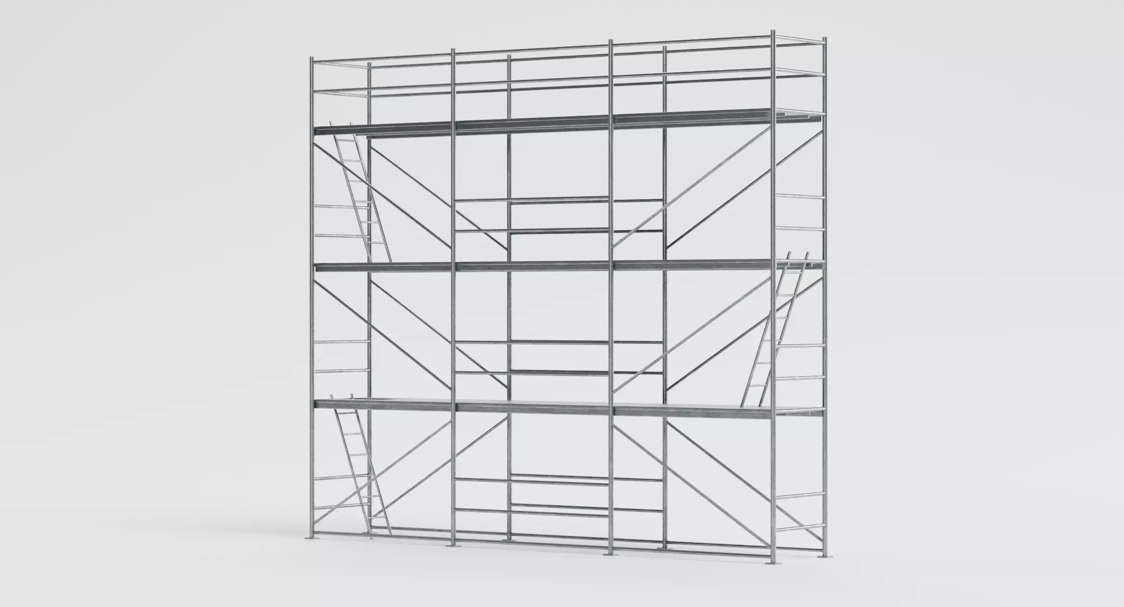 Scaffolding V10 - Multi-Level Steel Construction Frame 3D model