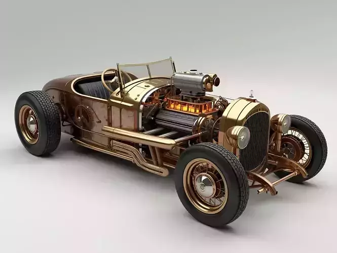 Steampunk Car 3D Model