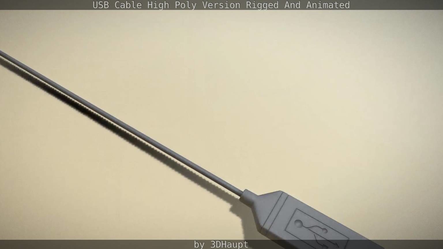 USB 3 Cable High Poly Version Rigged And Animated 3D model_53