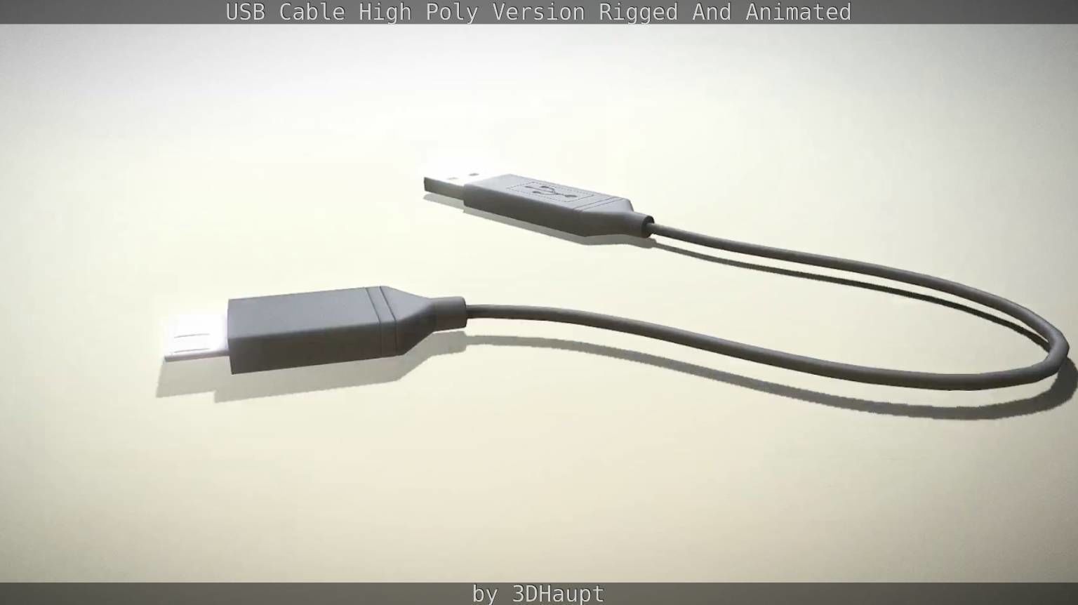 USB 3 Cable High Poly Version Rigged And Animated 3D model_56