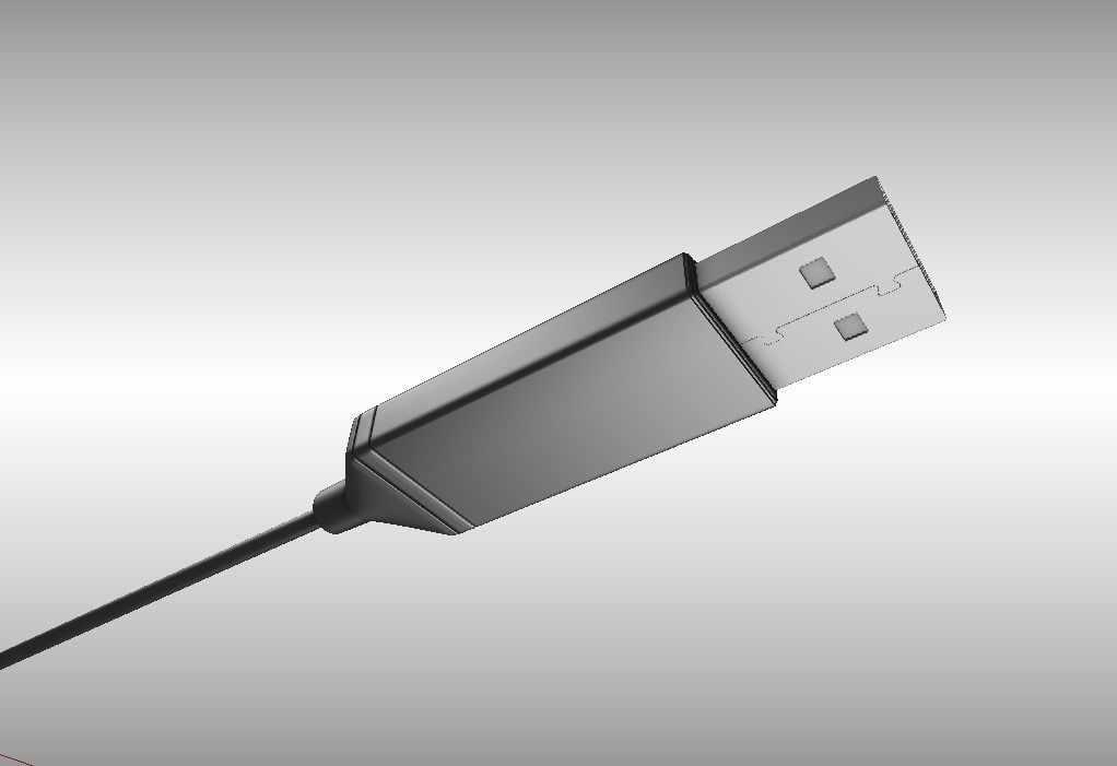 USB 3 Cable High Poly Version Rigged And Animated 3D model_2
