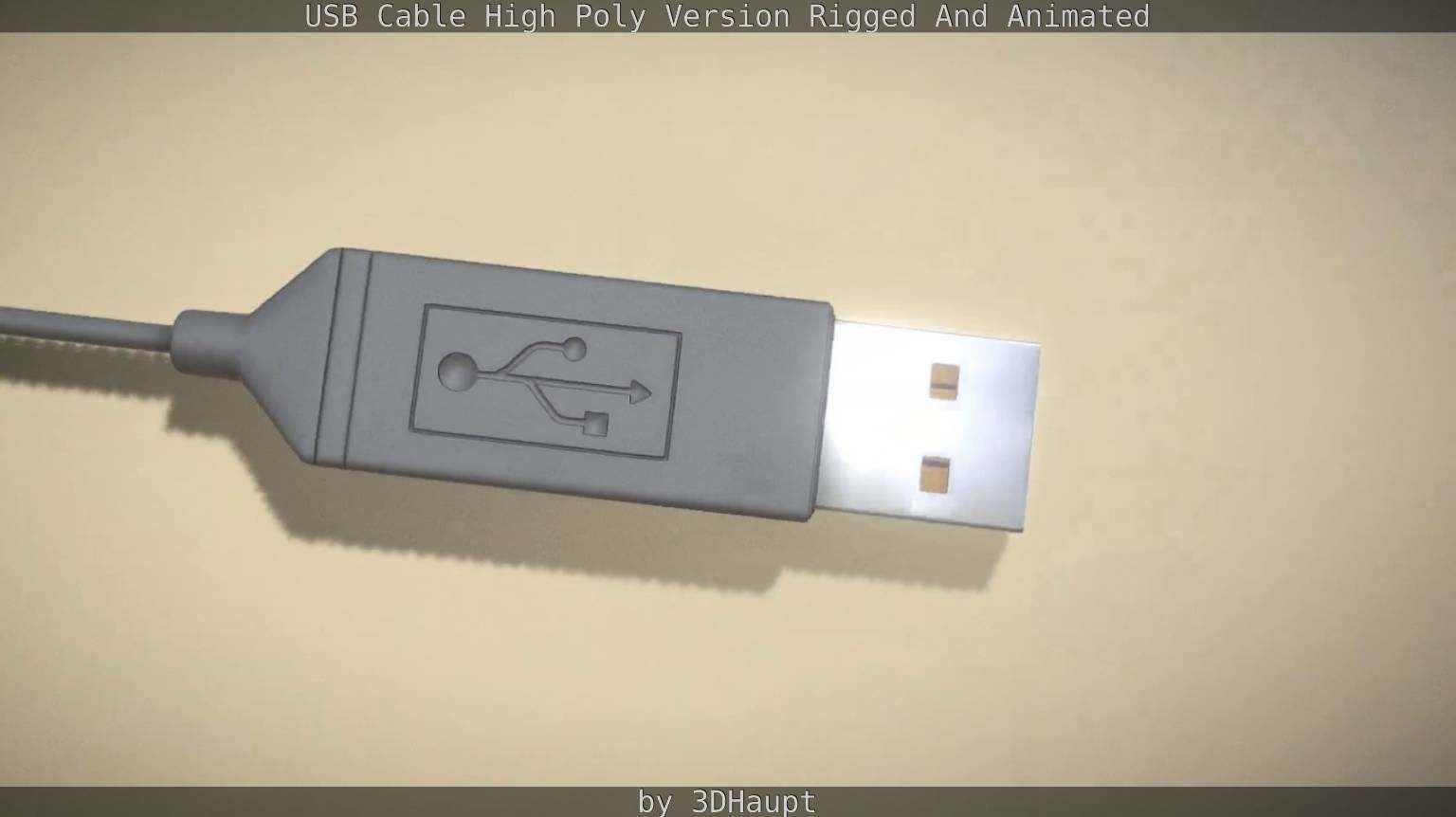 USB 3 Cable High Poly Version Rigged And Animated 3D model_46