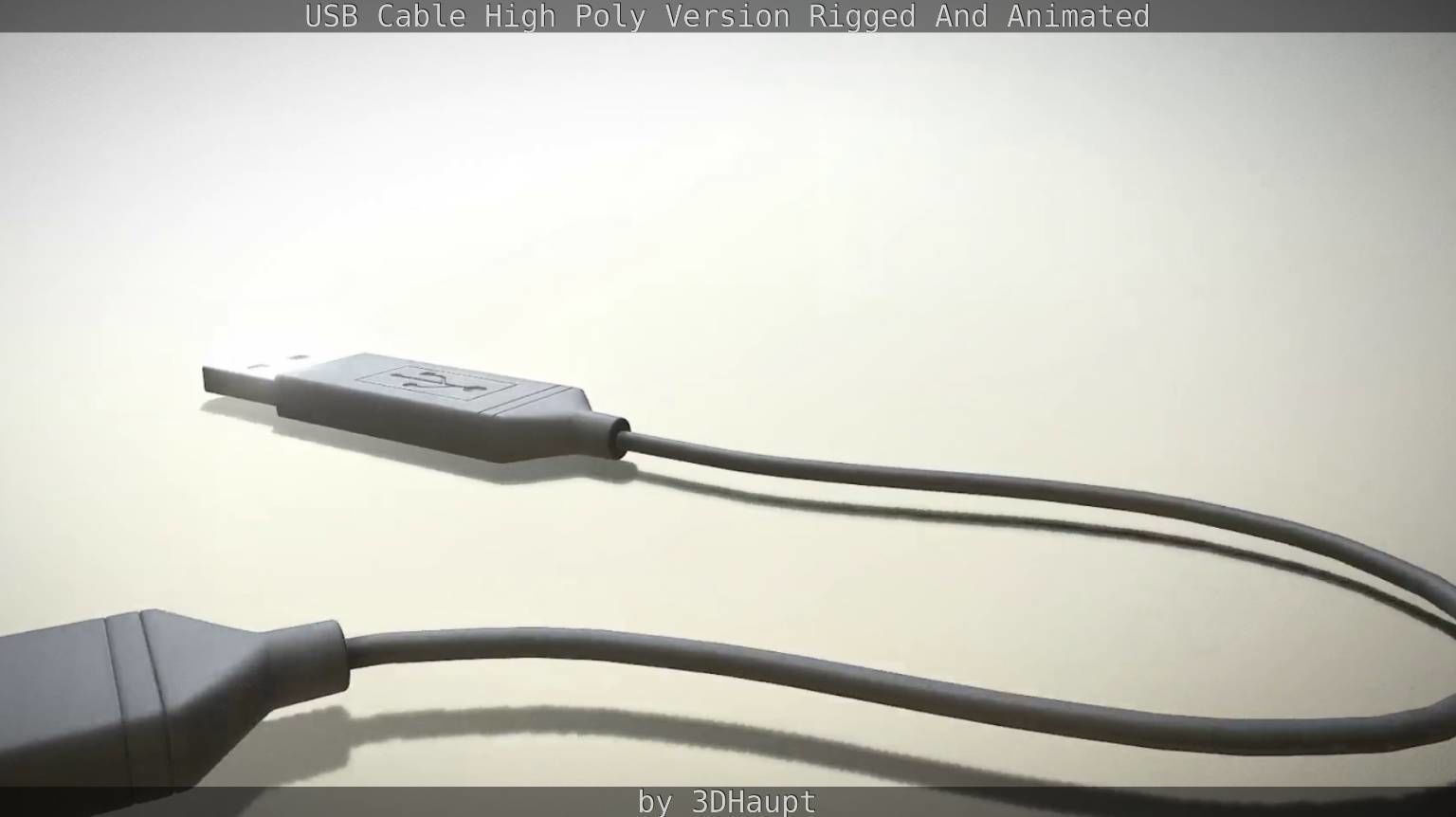USB 3 Cable High Poly Version Rigged And Animated 3D model_51