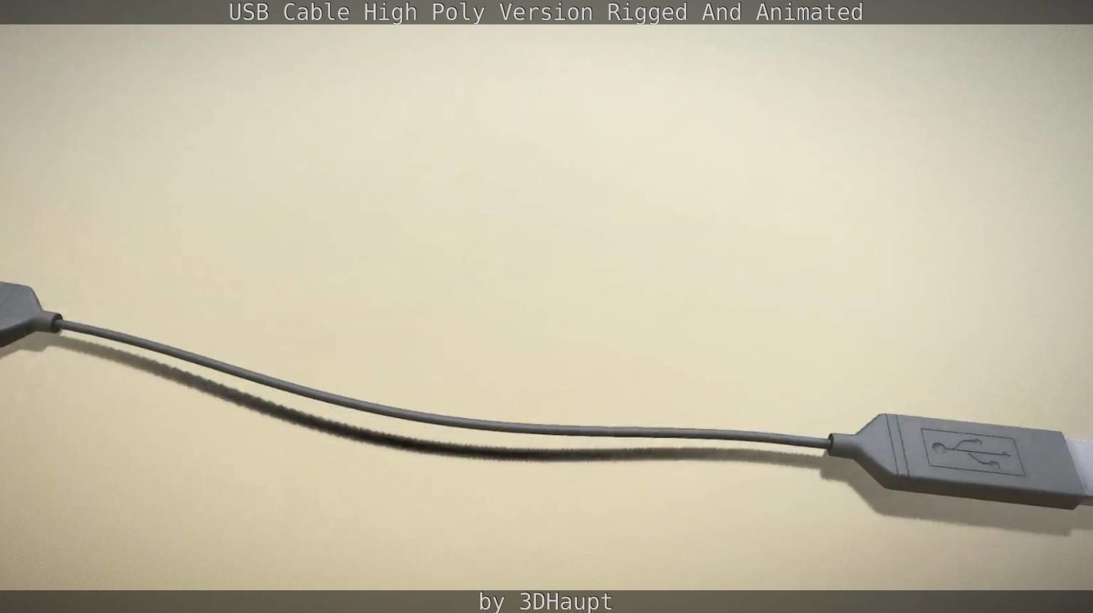 USB 3 Cable High Poly Version Rigged And Animated 3D model_52