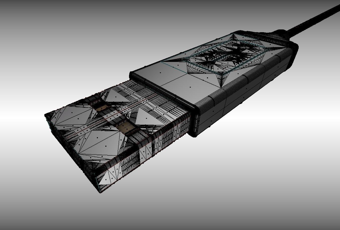 USB 3 Cable High Poly Version Rigged And Animated 3D model_11