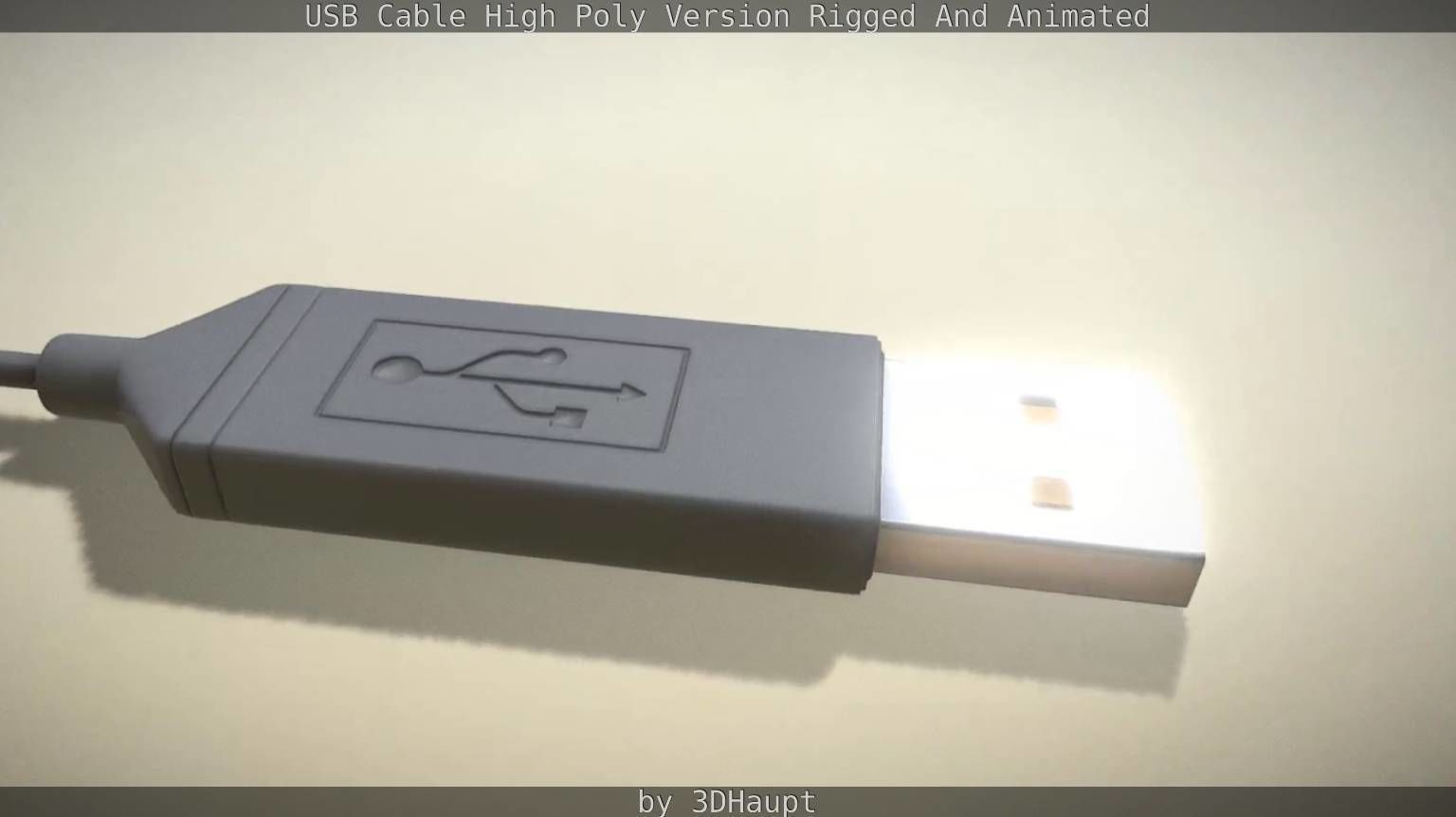 USB 3 Cable High Poly Version Rigged And Animated 3D model_26