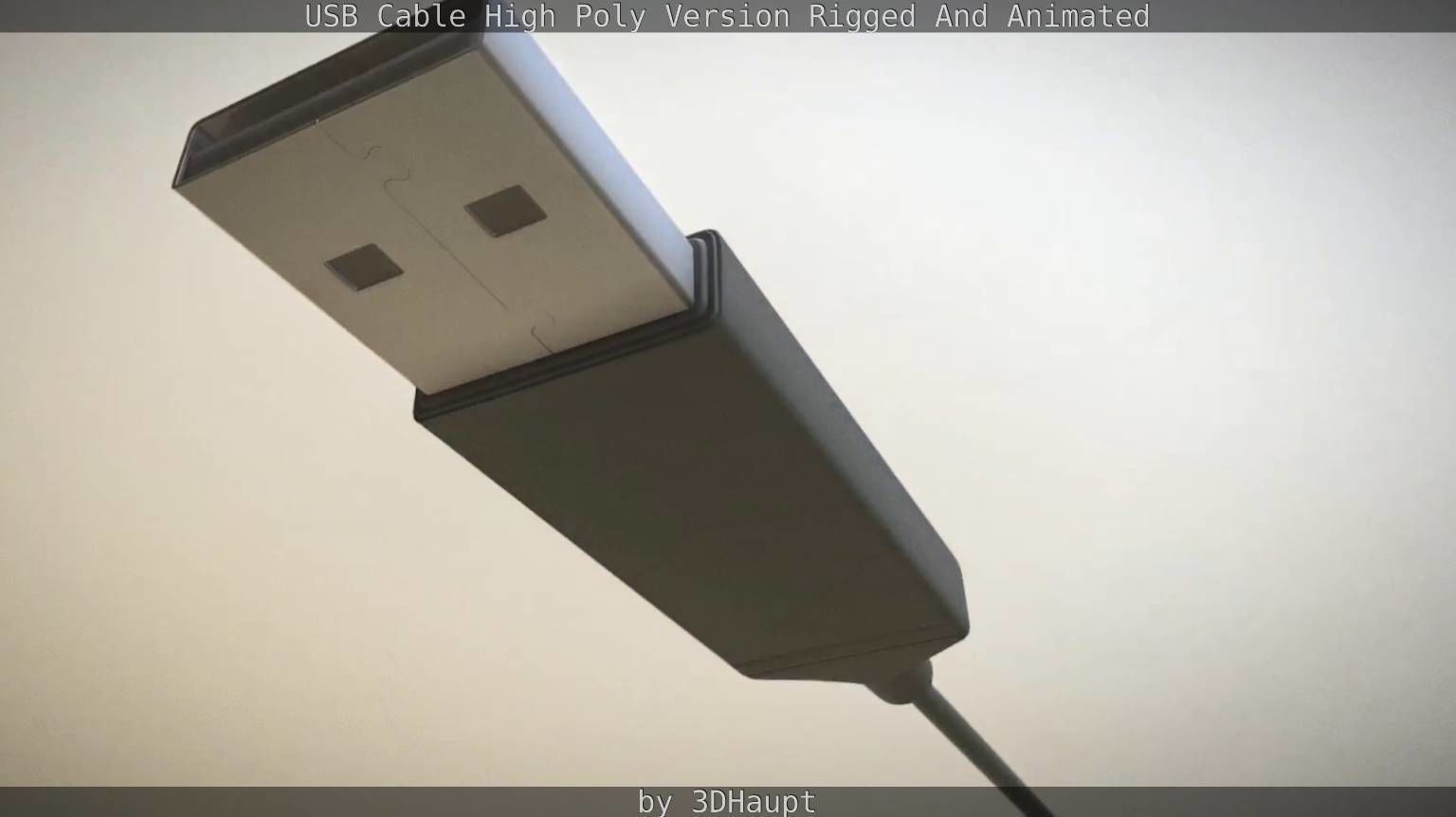 USB 3 Cable High Poly Version Rigged And Animated 3D model_22