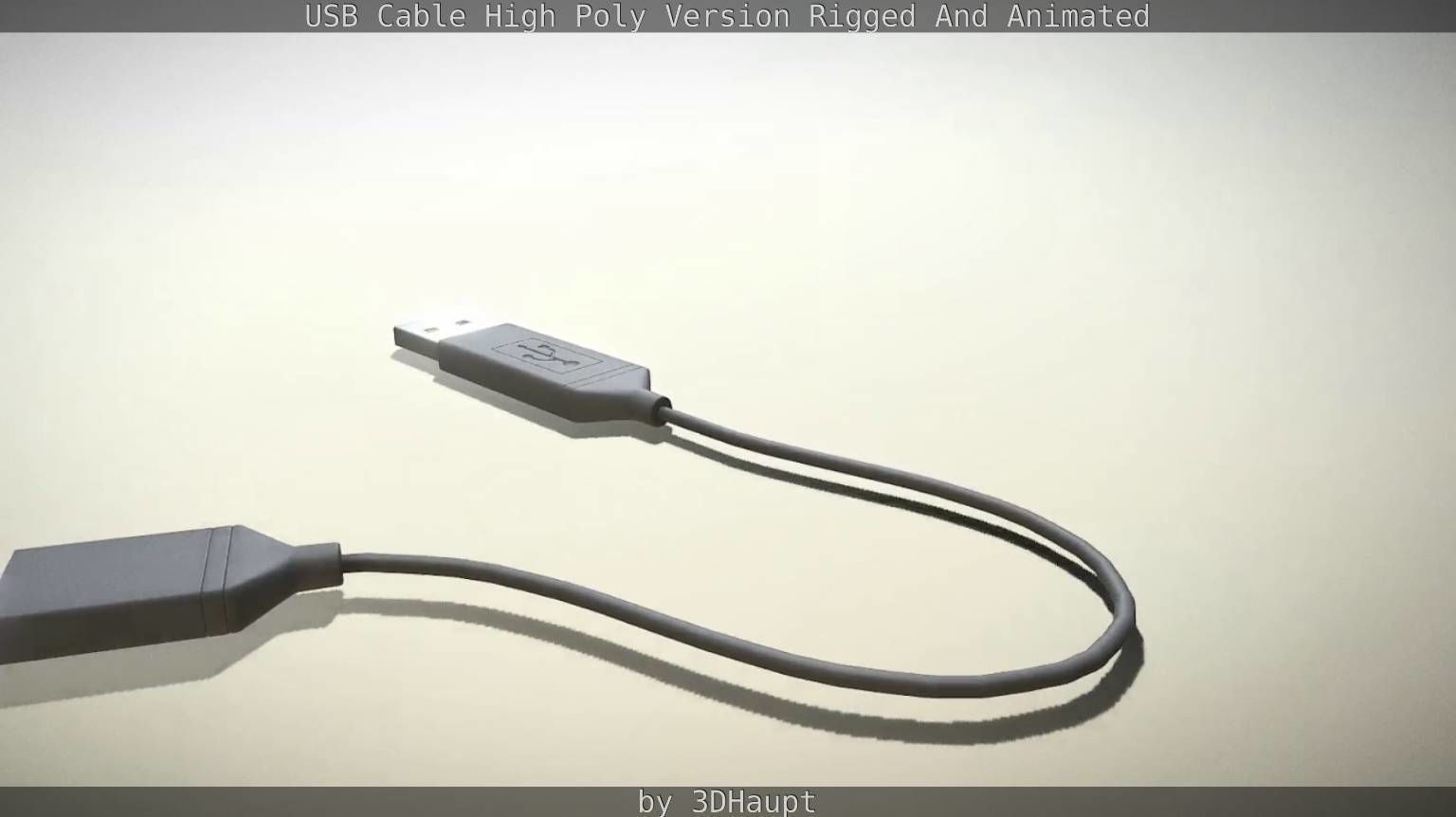 USB 3 Cable High Poly Version Rigged And Animated 3D model_54