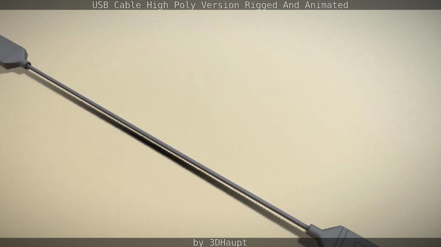 USB 3 Cable High Poly Version Rigged And Animated 3D model_35