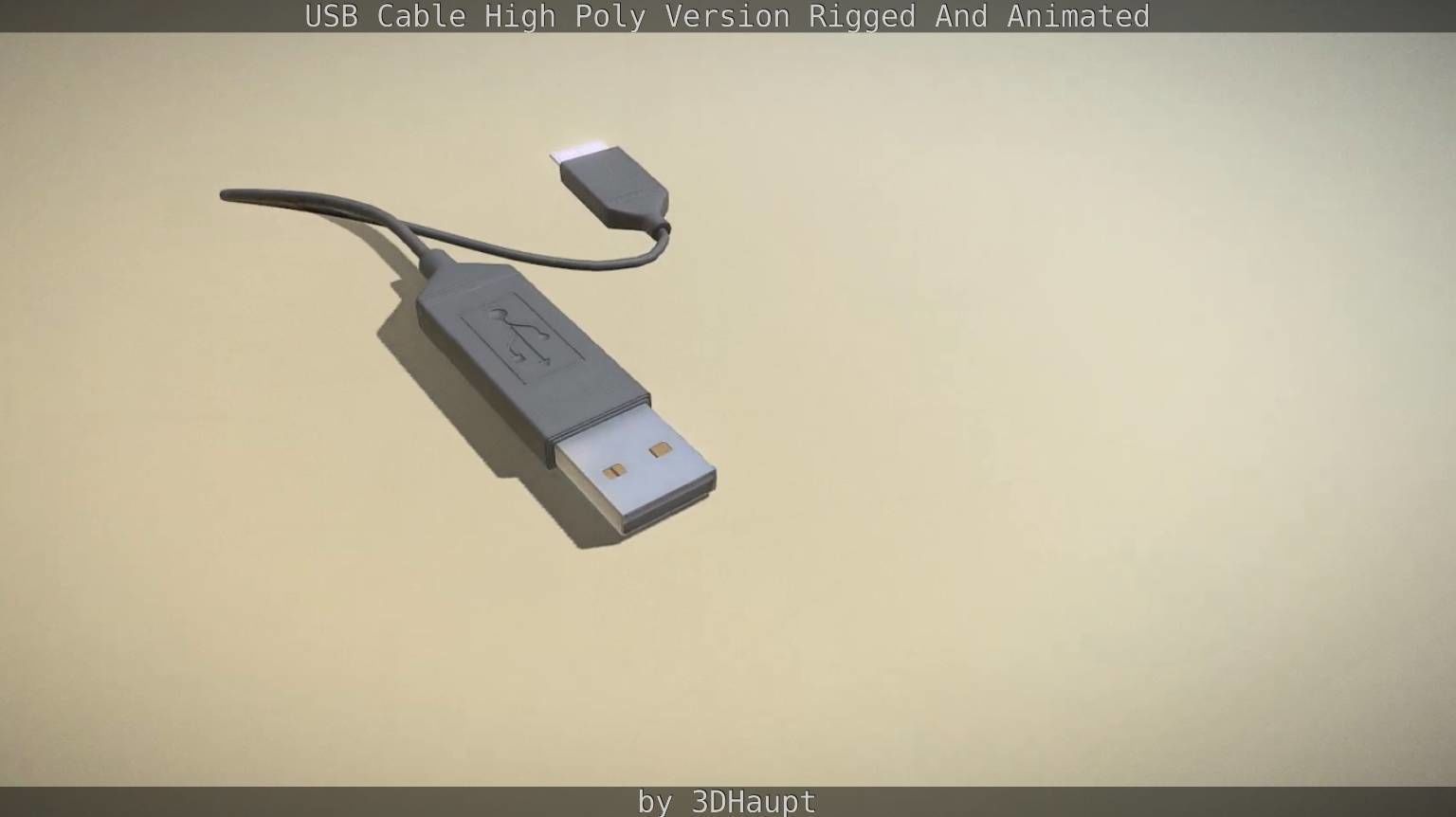USB 3 Cable High Poly Version Rigged And Animated 3D model_72