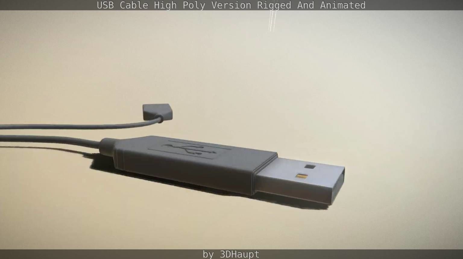 USB 3 Cable High Poly Version Rigged And Animated 3D model_102