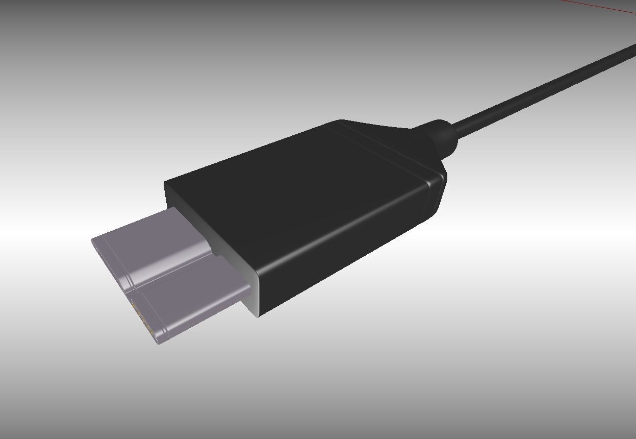 USB 3 Cable High Poly Version Rigged And Animated 3D model_3