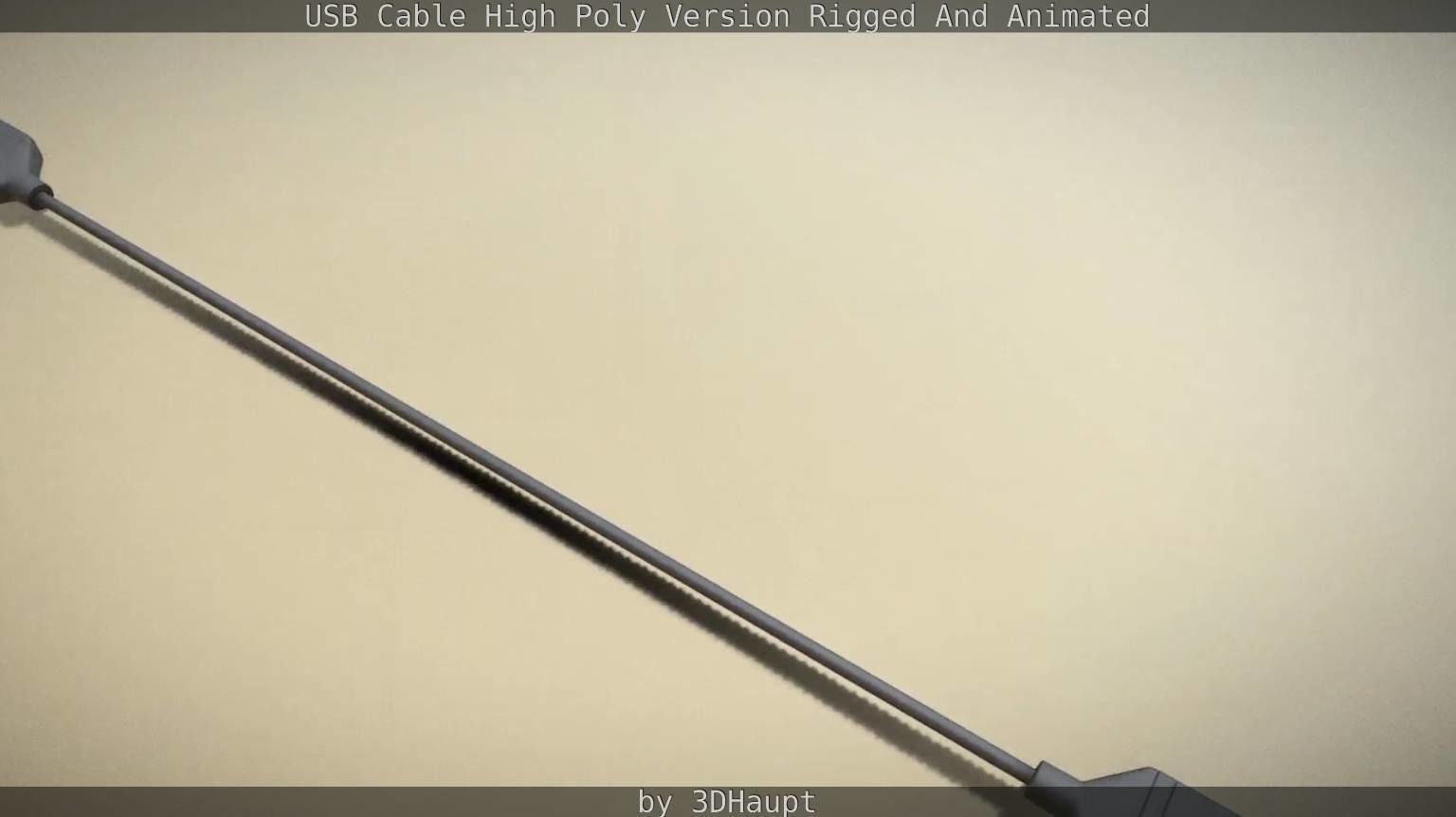 USB 3 Cable High Poly Version Rigged And Animated 3D model_43