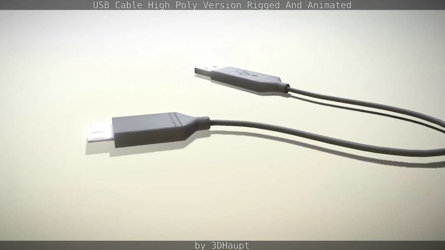 USB 3 Cable High Poly Version Rigged And Animated 3D model_94