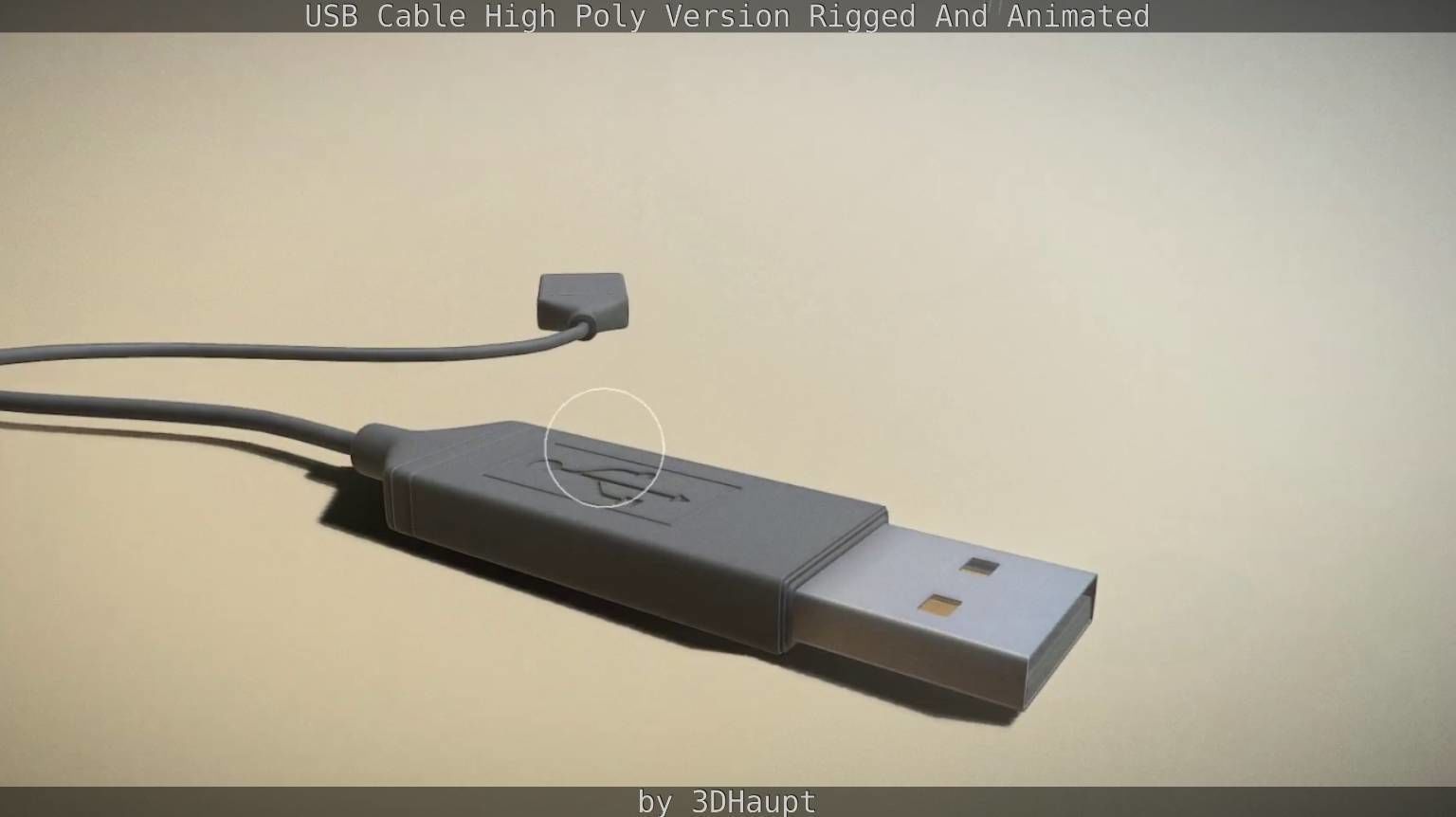 USB 3 Cable High Poly Version Rigged And Animated 3D model_105