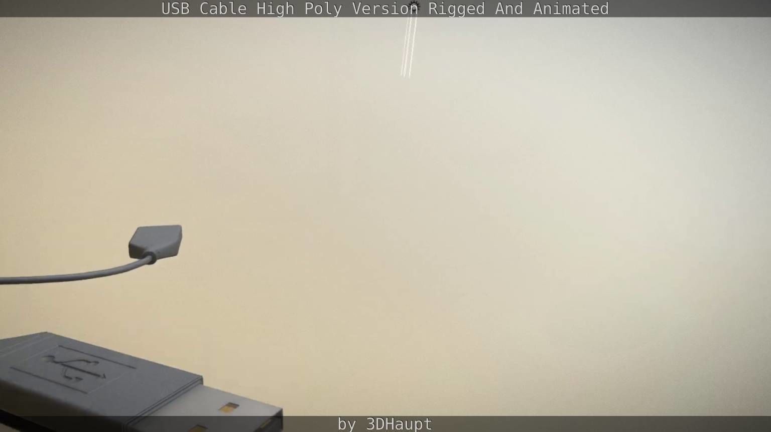 USB 3 Cable High Poly Version Rigged And Animated 3D model_101