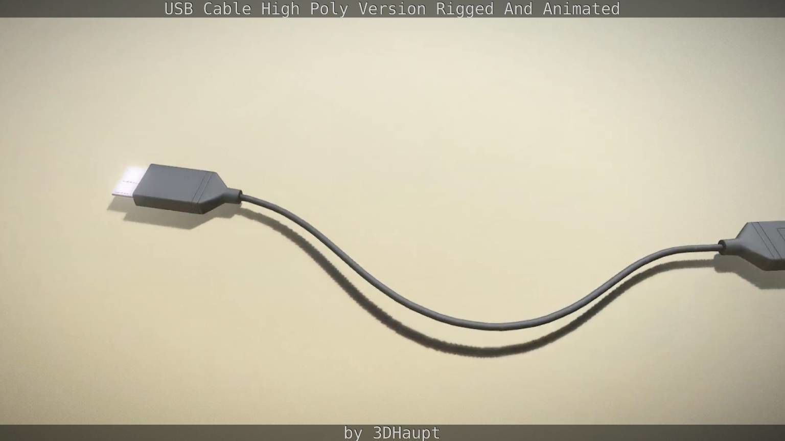 USB 3 Cable High Poly Version Rigged And Animated 3D model_55