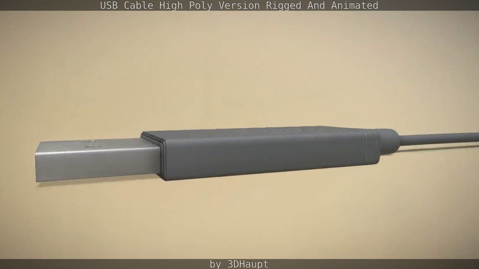 USB 3 Cable High Poly Version Rigged And Animated 3D model_25