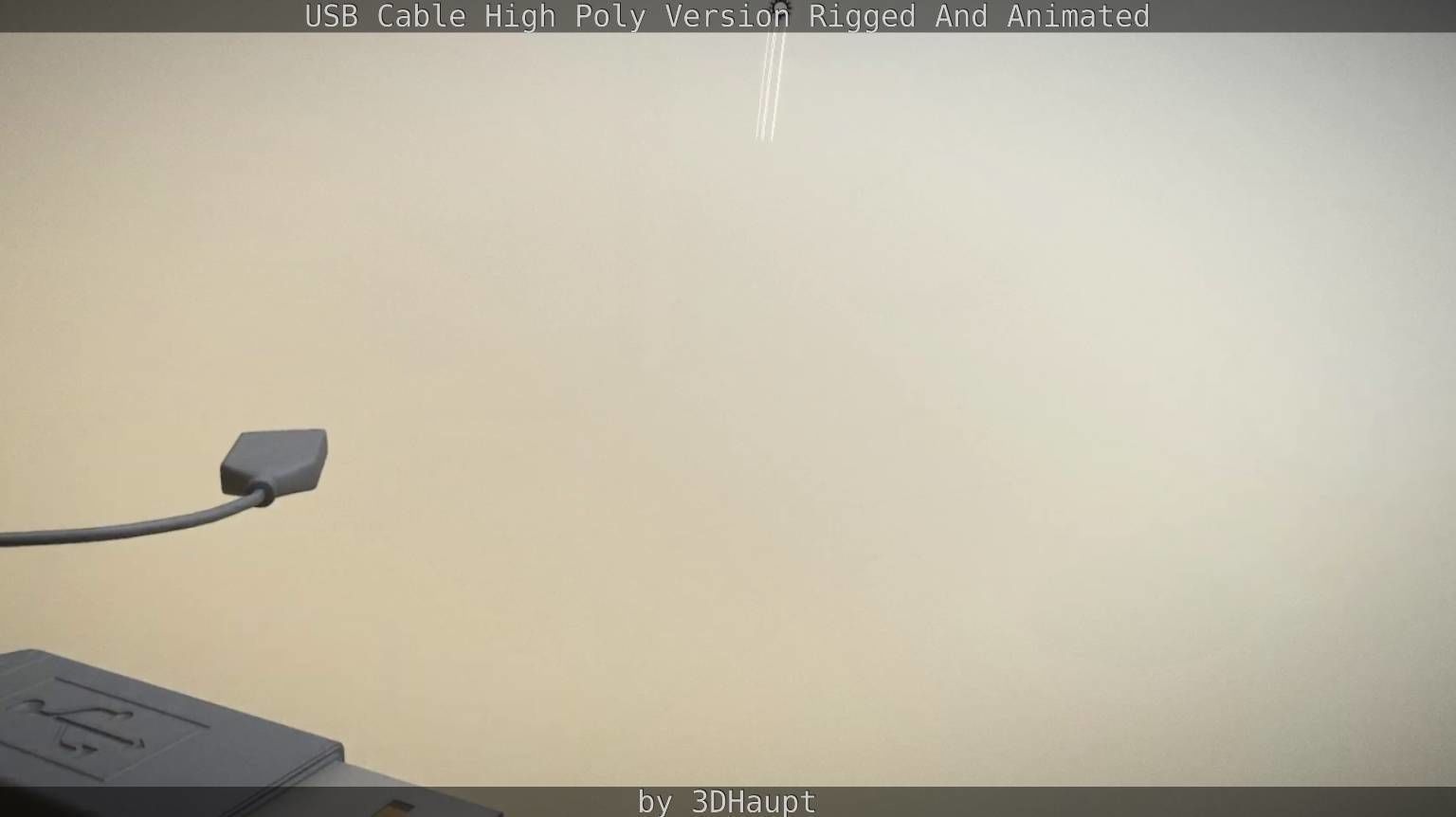 USB 3 Cable High Poly Version Rigged And Animated 3D model_100