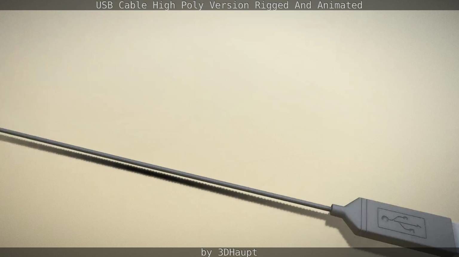 USB 3 Cable High Poly Version Rigged And Animated 3D model_50