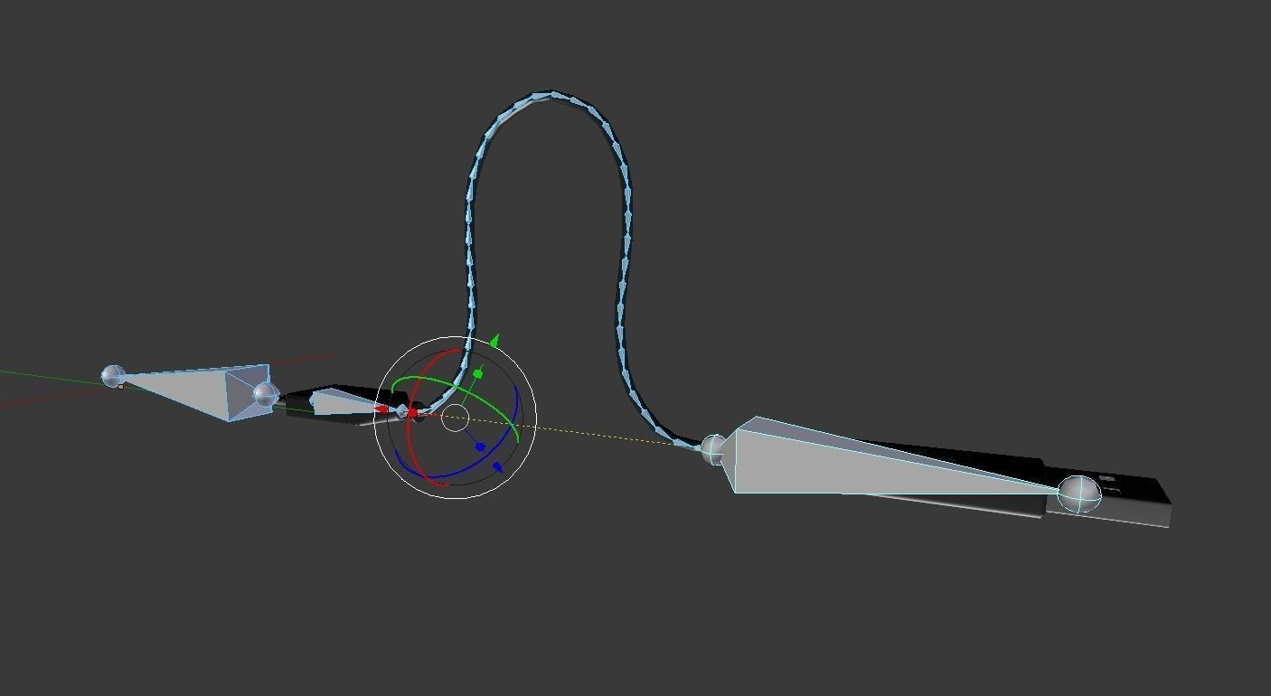 USB 3 Cable High Poly Version Rigged And Animated 3D model_6