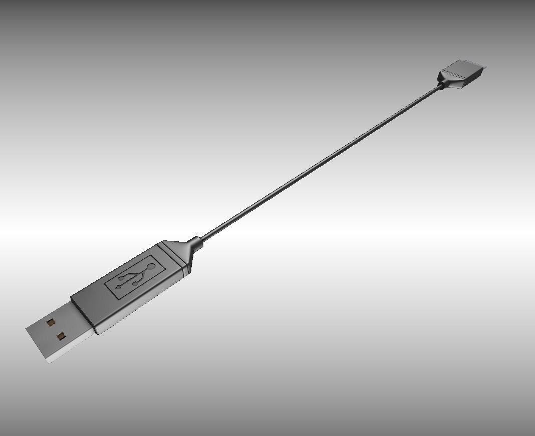USB 3 Cable High Poly Version Rigged And Animated 3D model_4