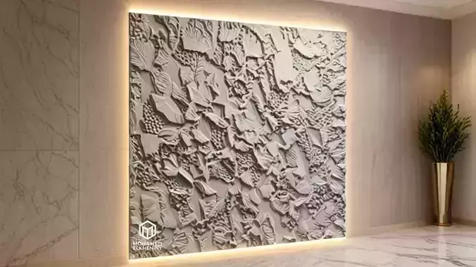 Stone Relief Panel wall decor set mural STL CNC 288