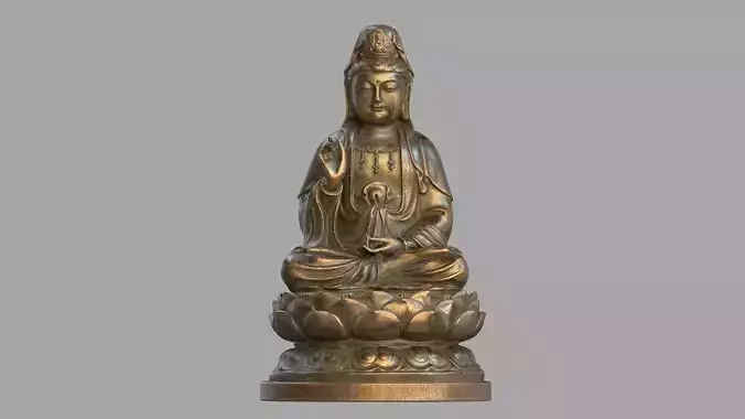 avalokitesvara bodhisattva statue hi poly