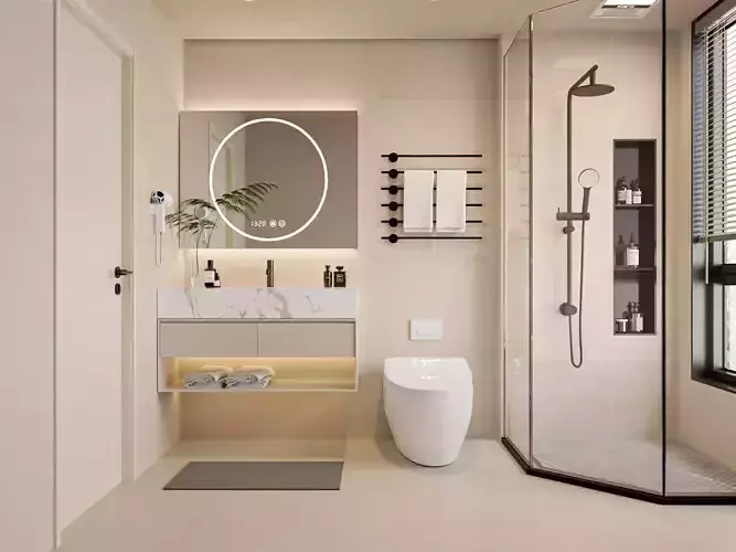 Modern Smart Bathroom 3D model