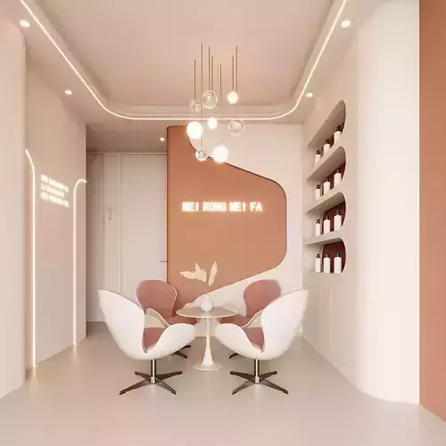 Soft Minimal Beauty Salon Waiting Area