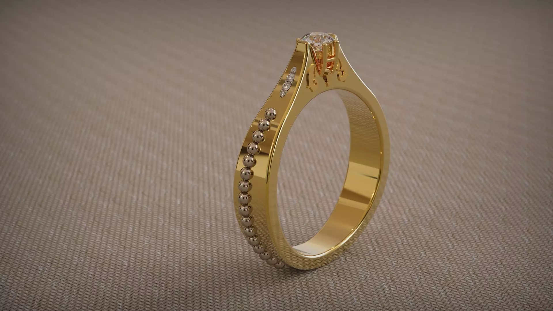 Jewelry Ring men wing golden crystal diamond 3D print model