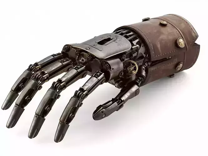 Articulated Steampunk Robotic Hand 3D Model