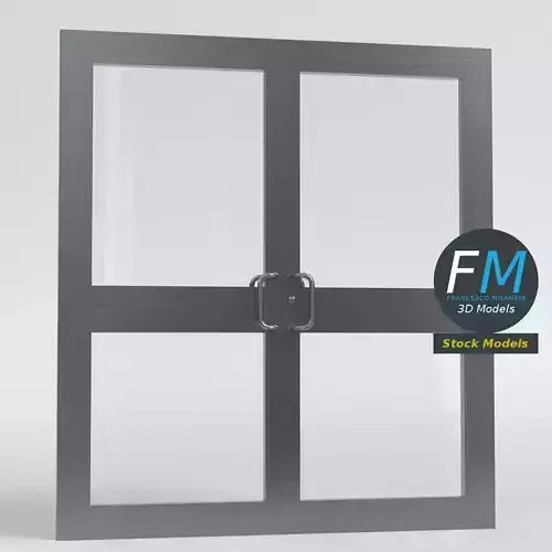 Double storefront glass swing door