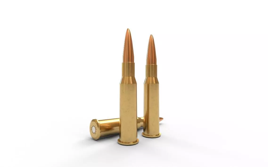 762x54mm Ammo Low-poly 3D model
