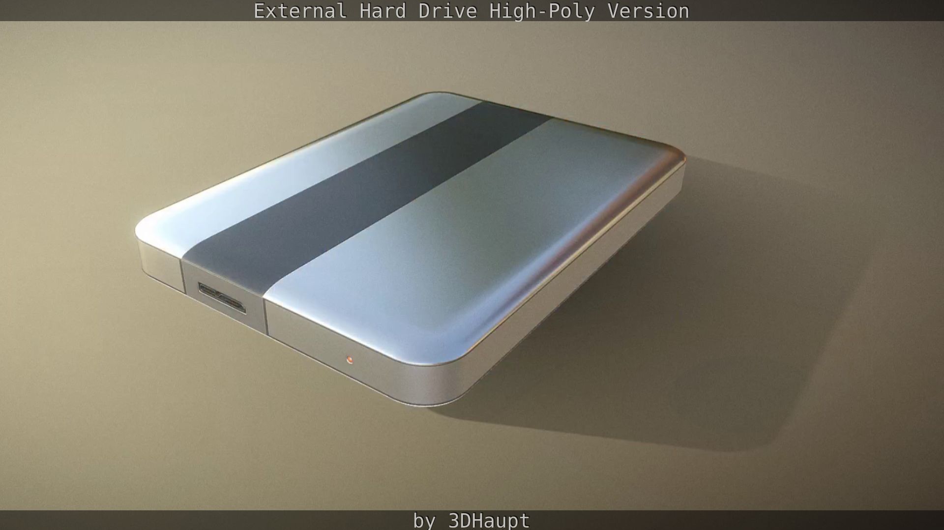External Hard Drive High Poly Version 3D model_13