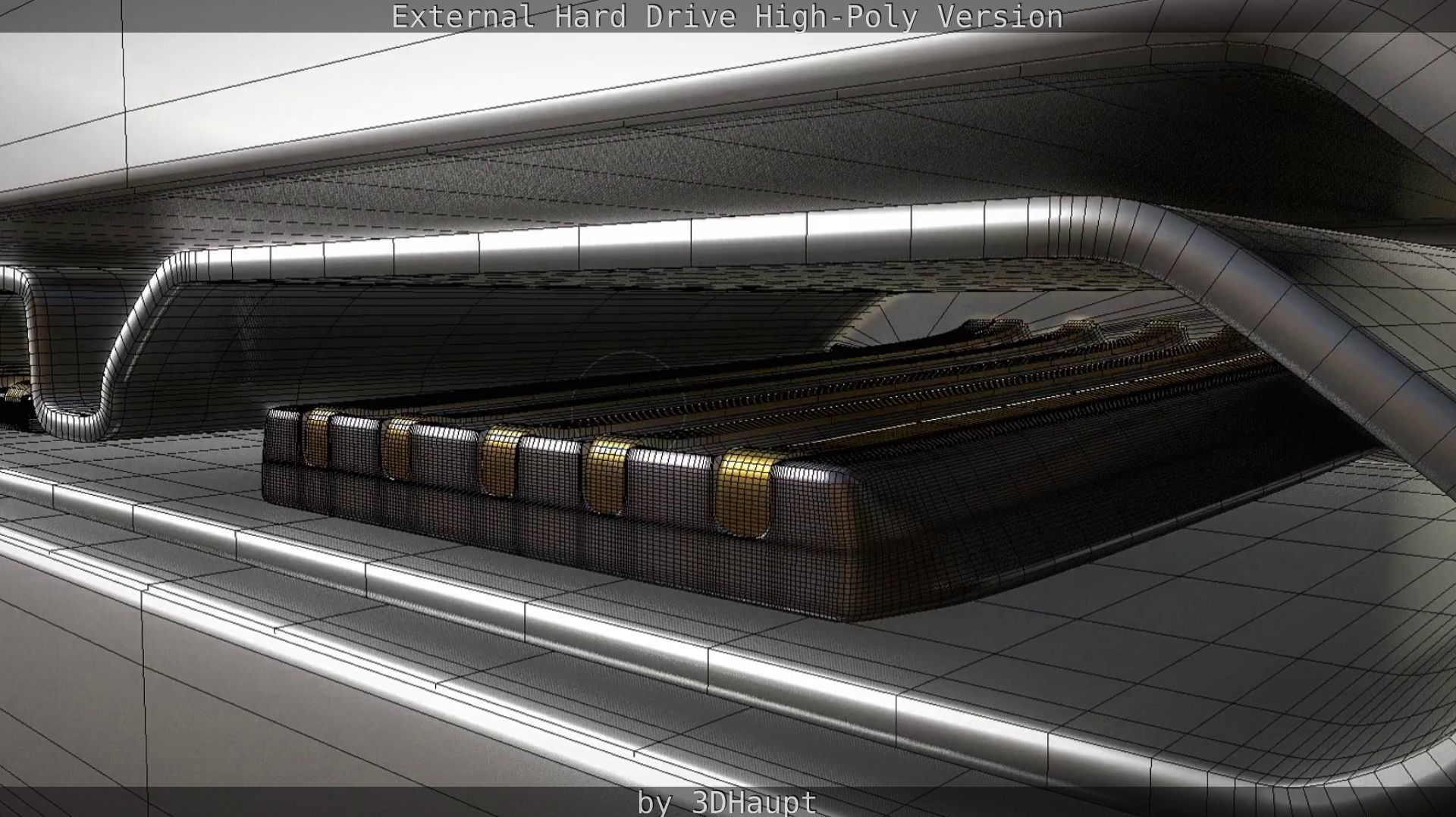 External Hard Drive High Poly Version 3D model_86