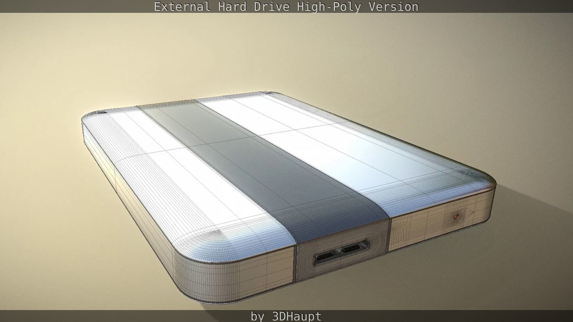 External Hard Drive High Poly Version 3D model_65