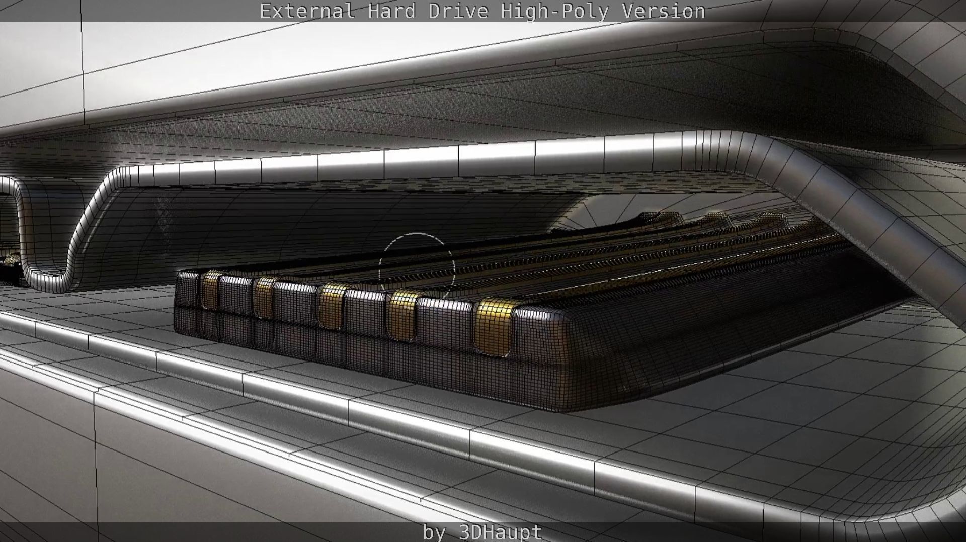 External Hard Drive High Poly Version 3D model_85