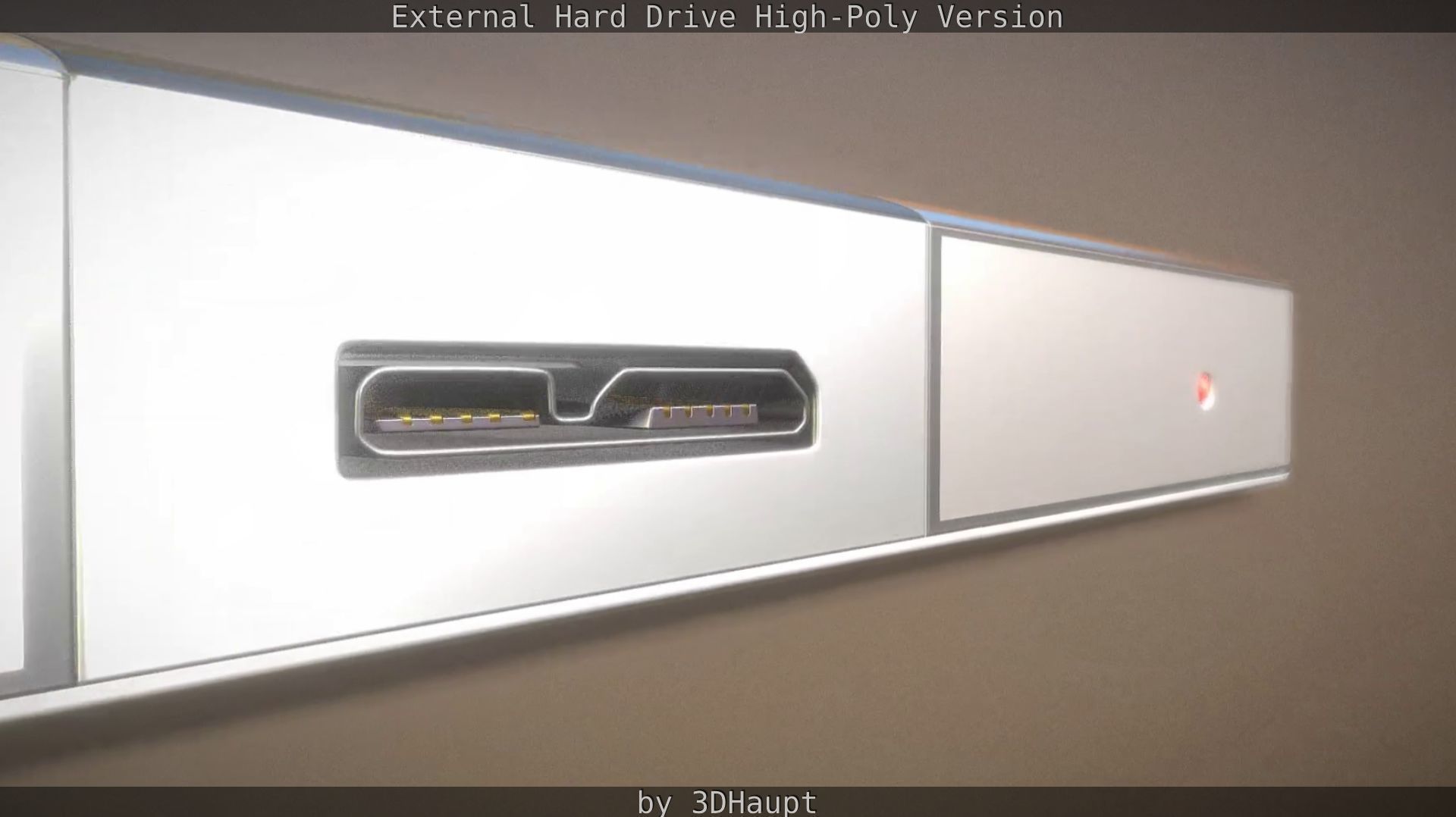 External Hard Drive High Poly Version 3D model_24
