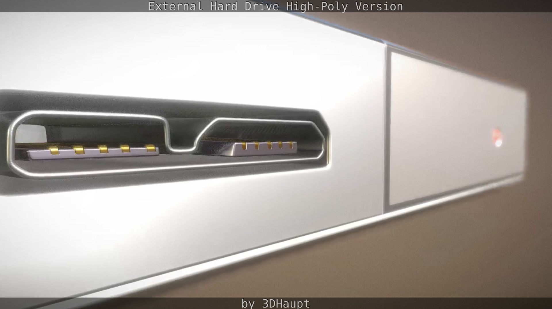 External Hard Drive High Poly Version 3D model_25