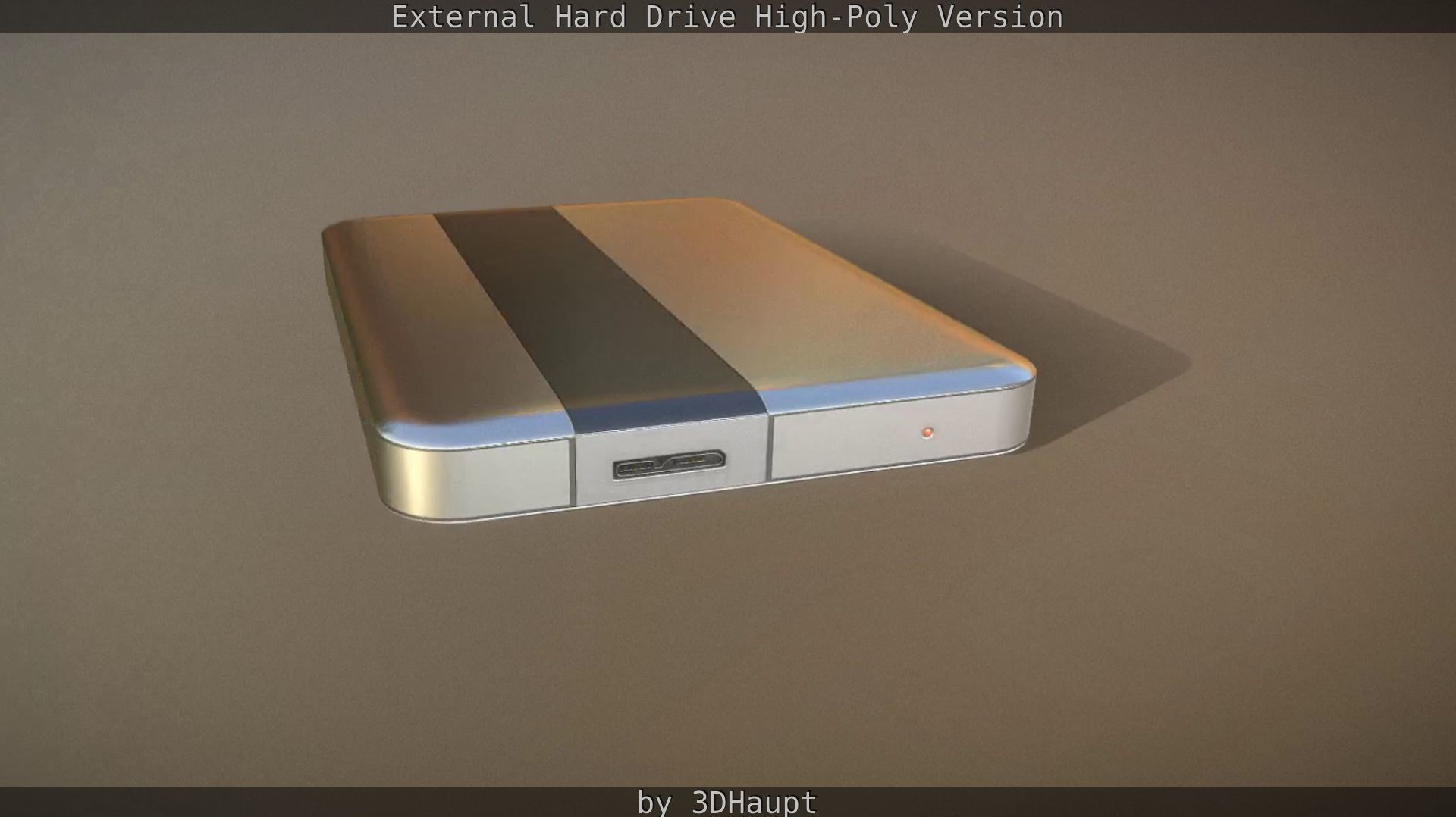 External Hard Drive High Poly Version 3D model_14