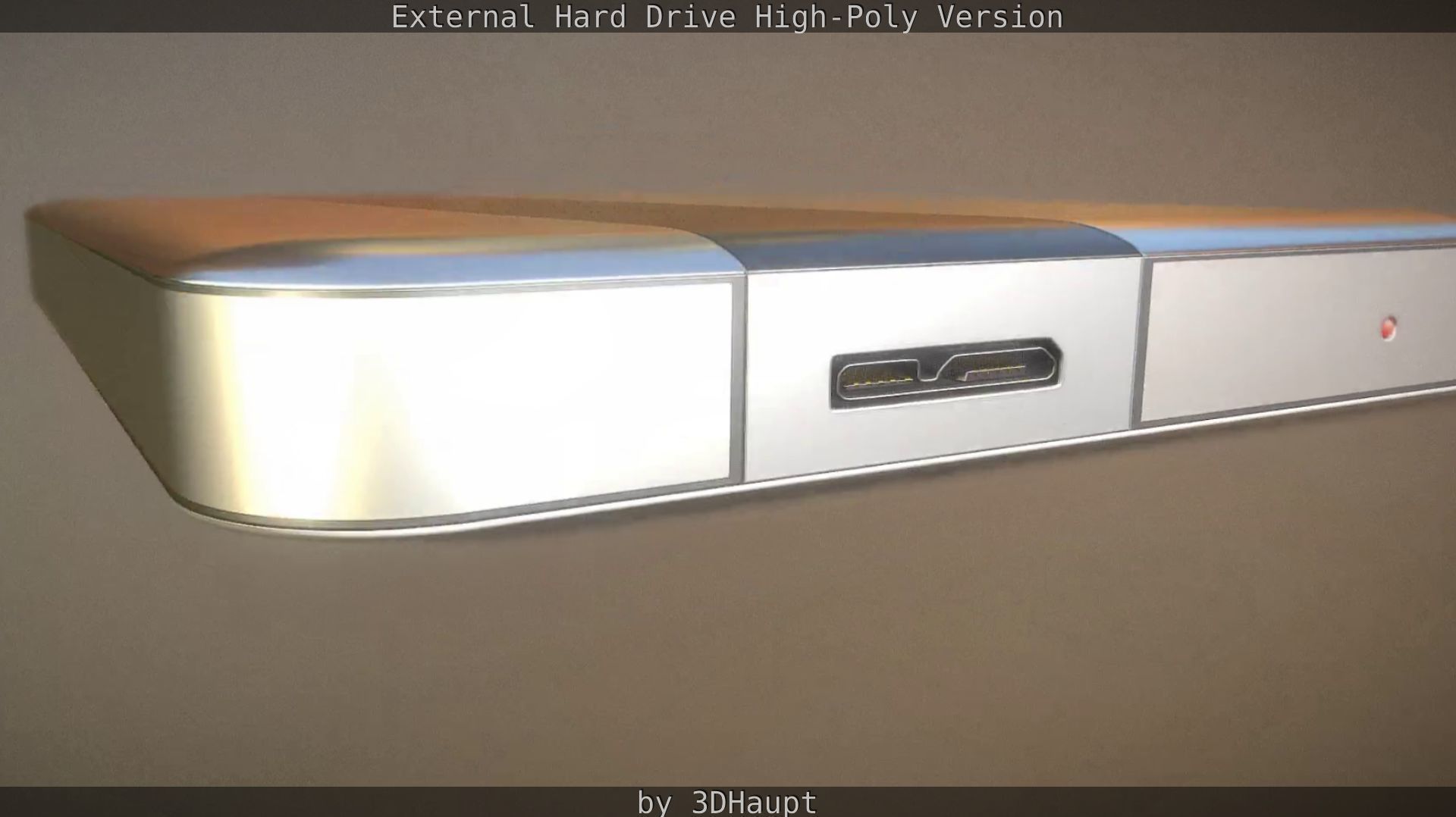 External Hard Drive High Poly Version 3D model_17