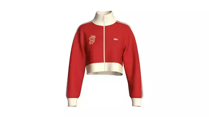 Girls Cropped Sweatshirt With Zipper