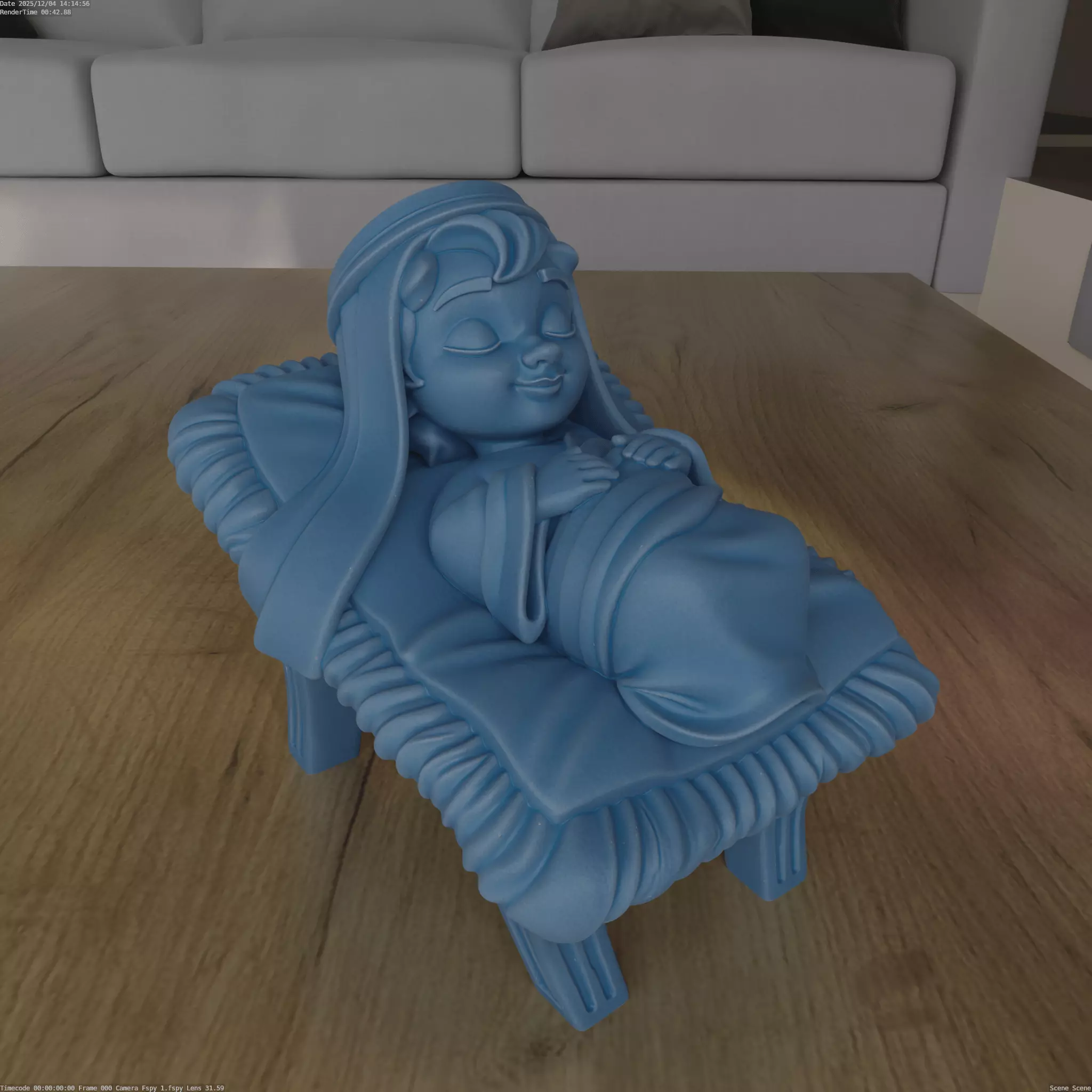 Cute Sleeping Baby Jesus Manger STL for 3D Printing 3D print model