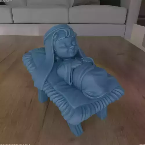 Cute Sleeping Baby Jesus Manger STL for 3D Printing