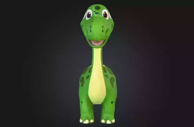 Cute Stylized Dinosaur 3D Model