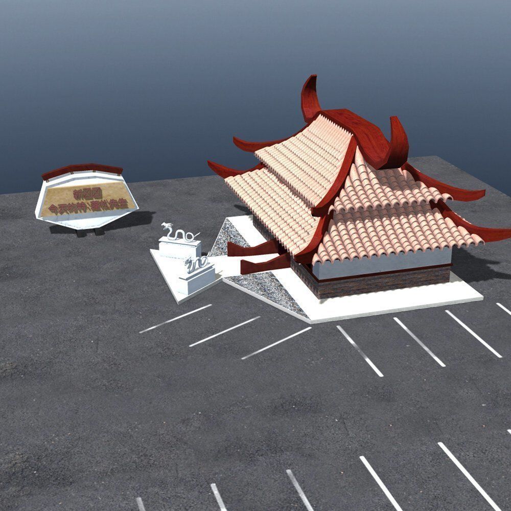 Chinese Restaurant 3D model_1